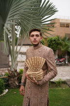 Cultural beige sherwani code S106