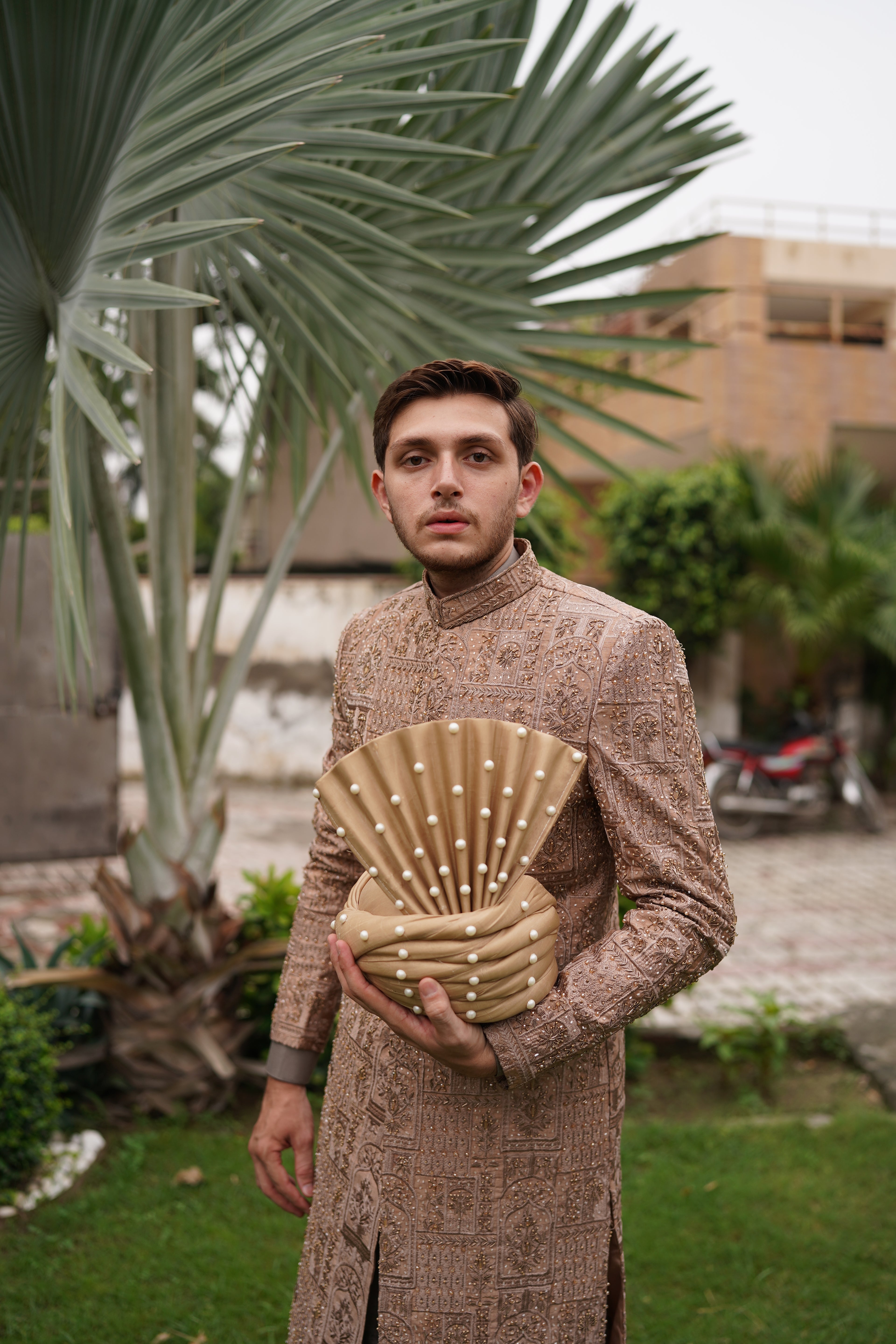 Cultural beige sherwani code S106