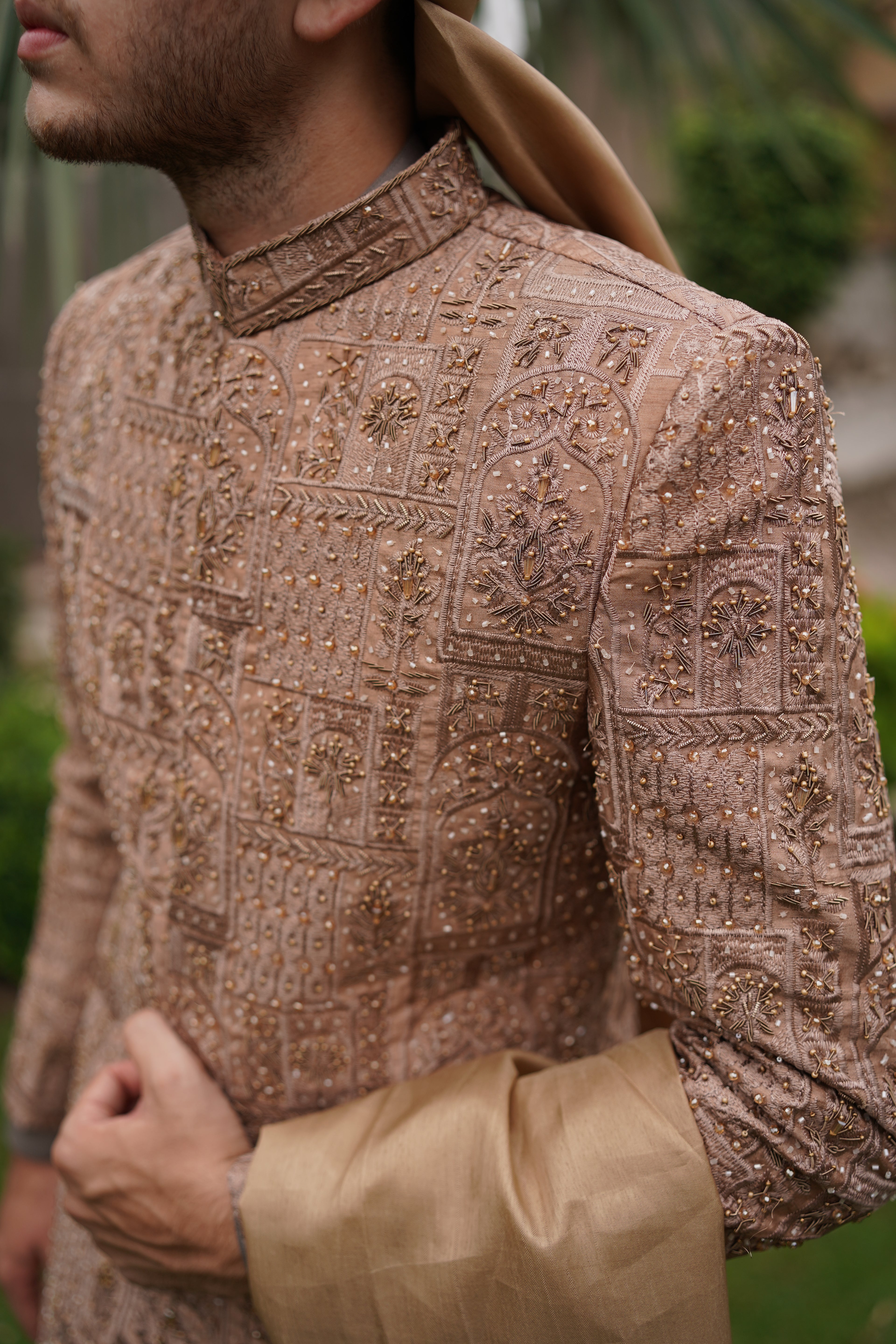 Cultural beige sherwani code S106