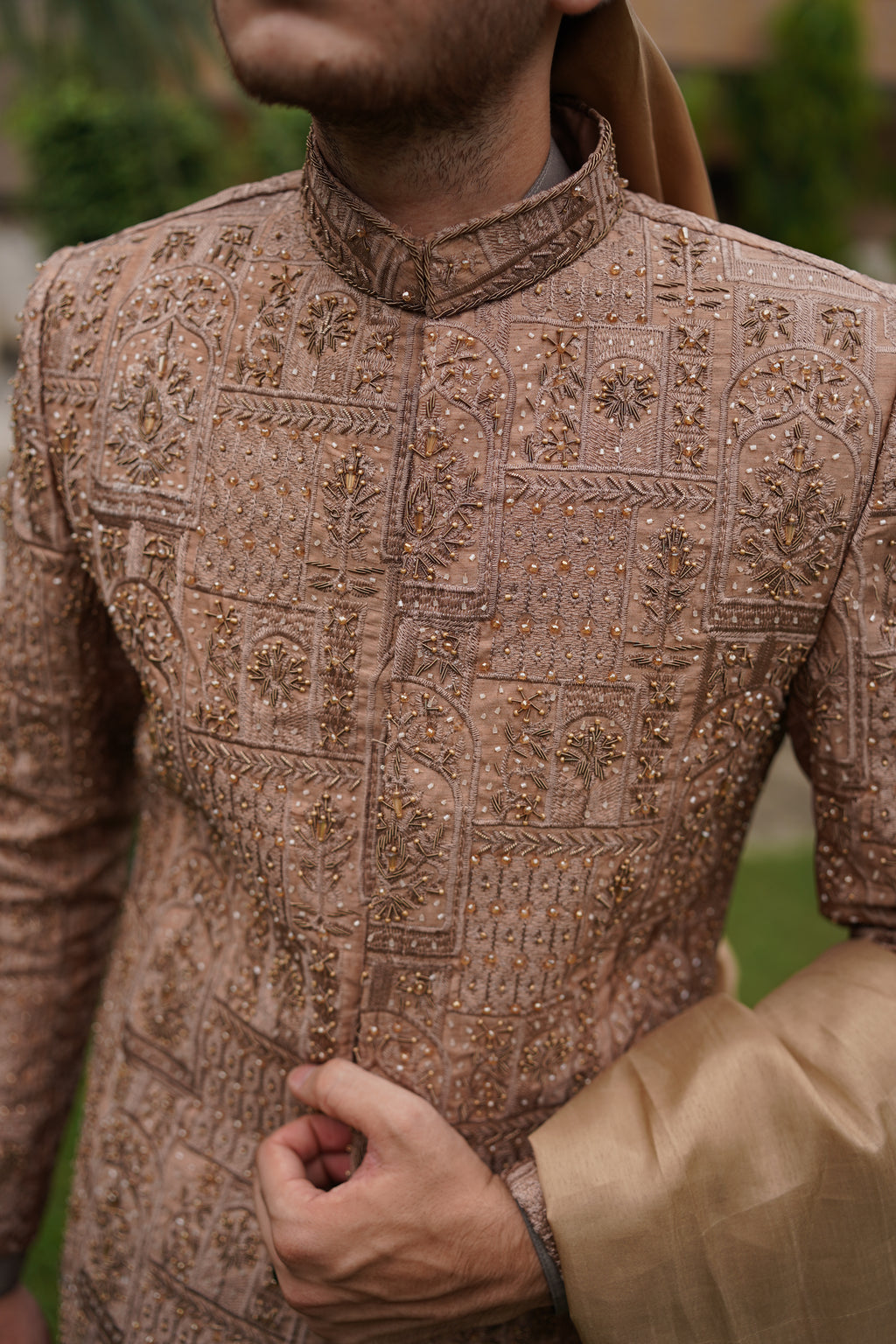 Cultural beige sherwani code S106