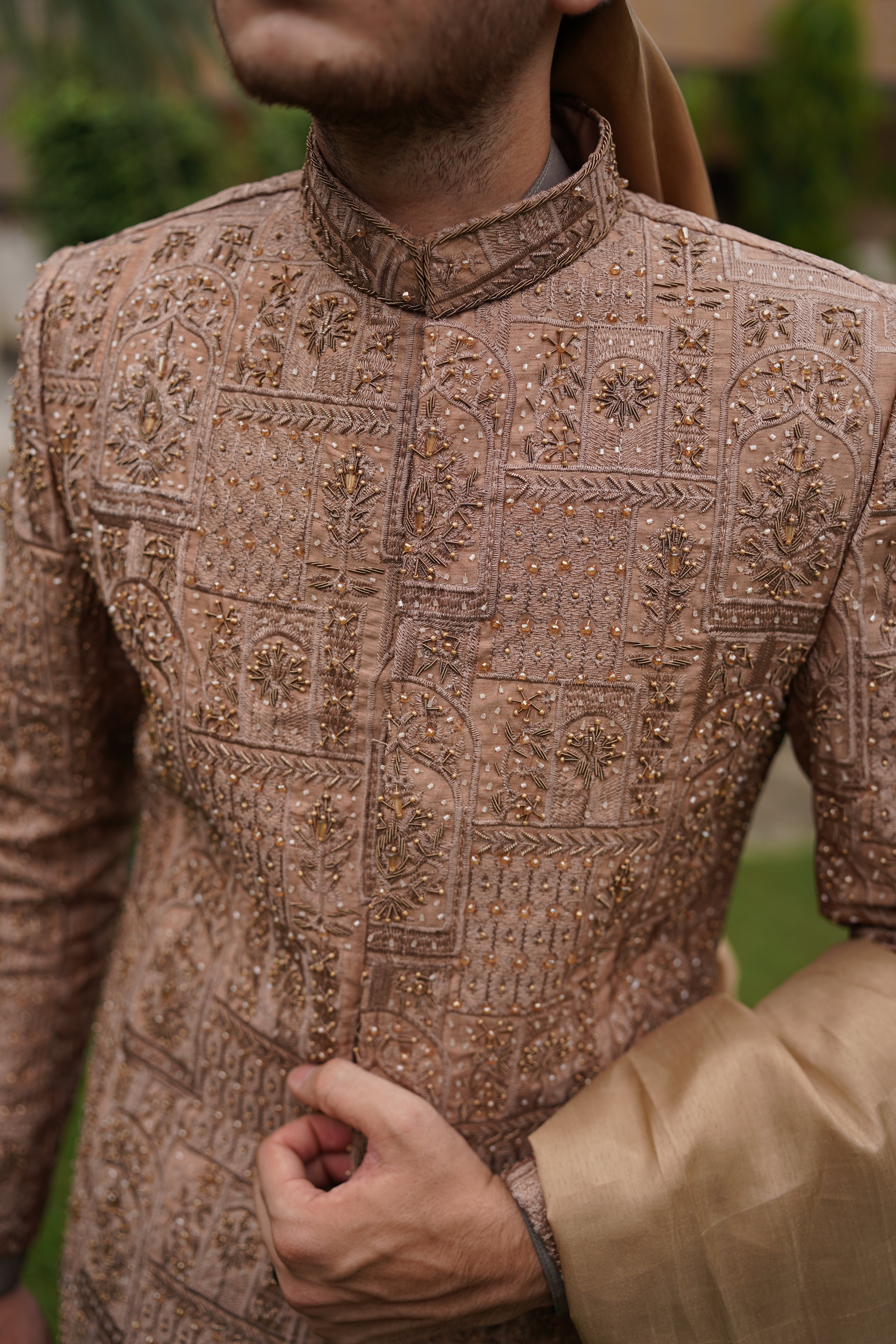 Cultural beige sherwani code S106