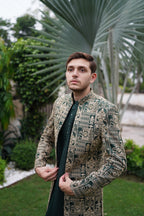 A long elegant mehndi coat. Code PC301