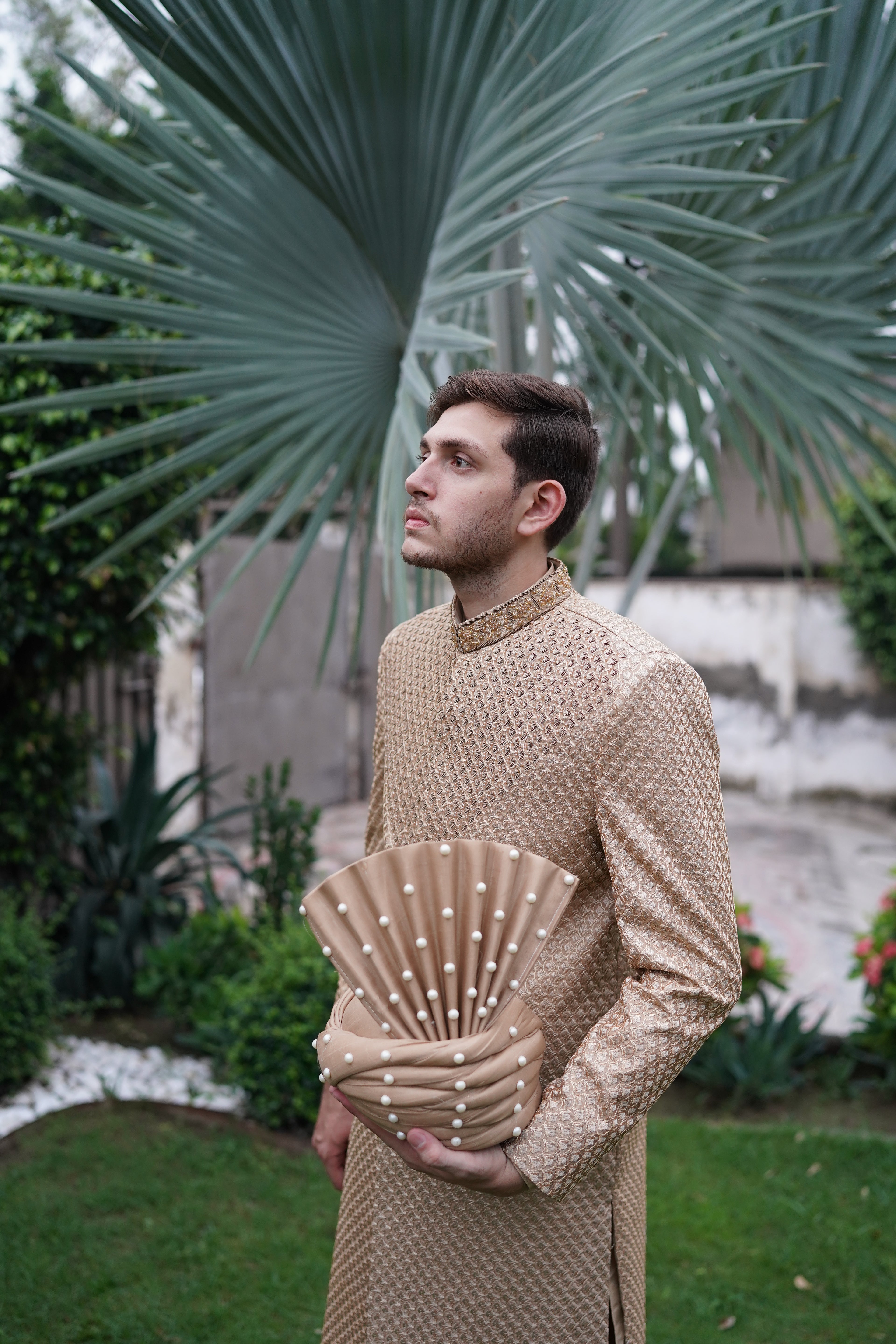 Antiuqe Gold Sherwani. Code S110