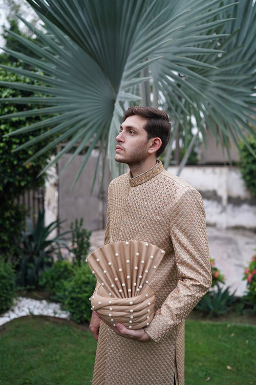 Antiuqe Gold Sherwani. Code S110