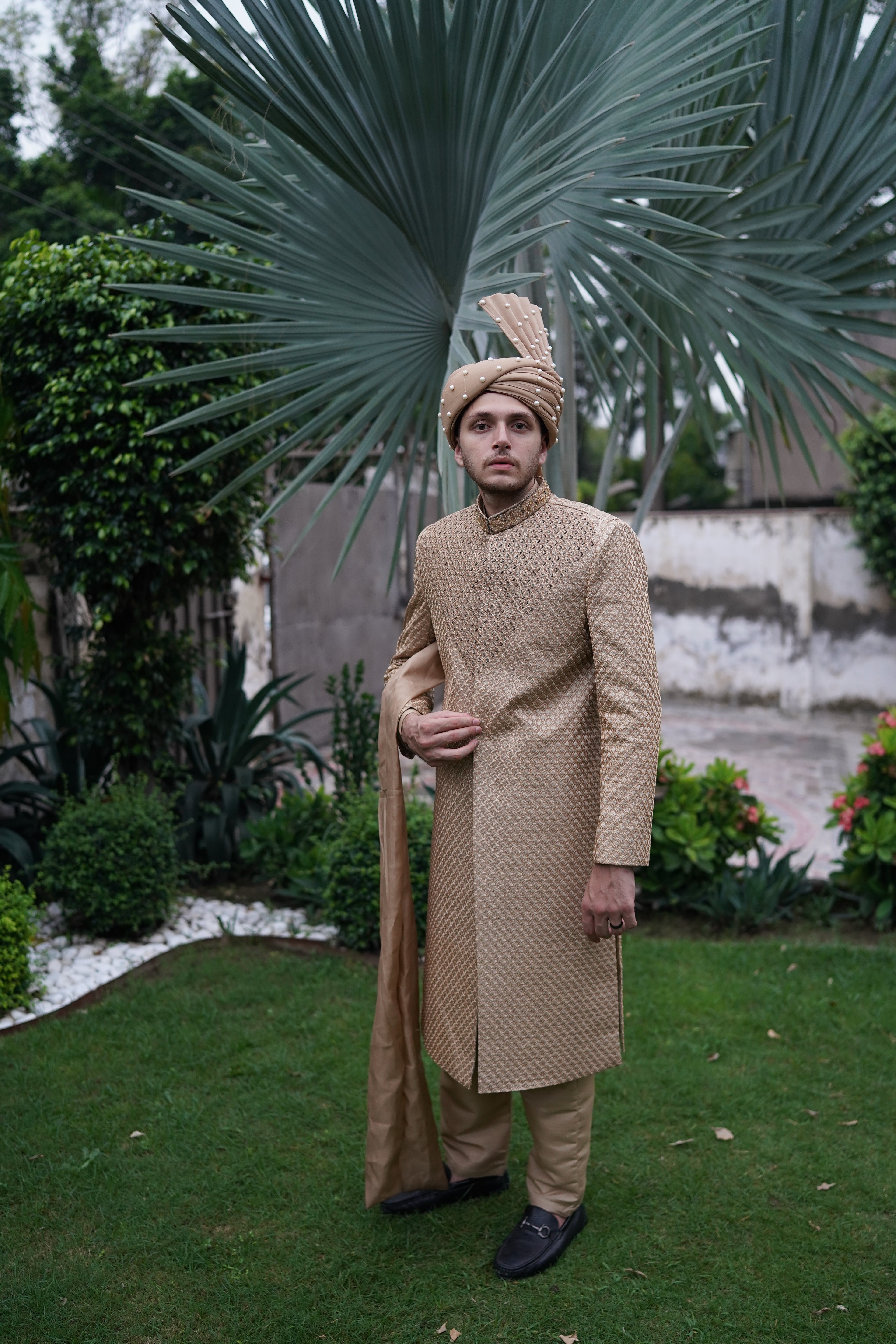 Antiuqe Gold Sherwani. Code S110