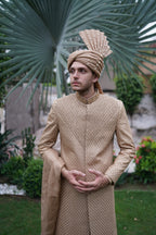 Antiuqe Gold Sherwani. Code S110