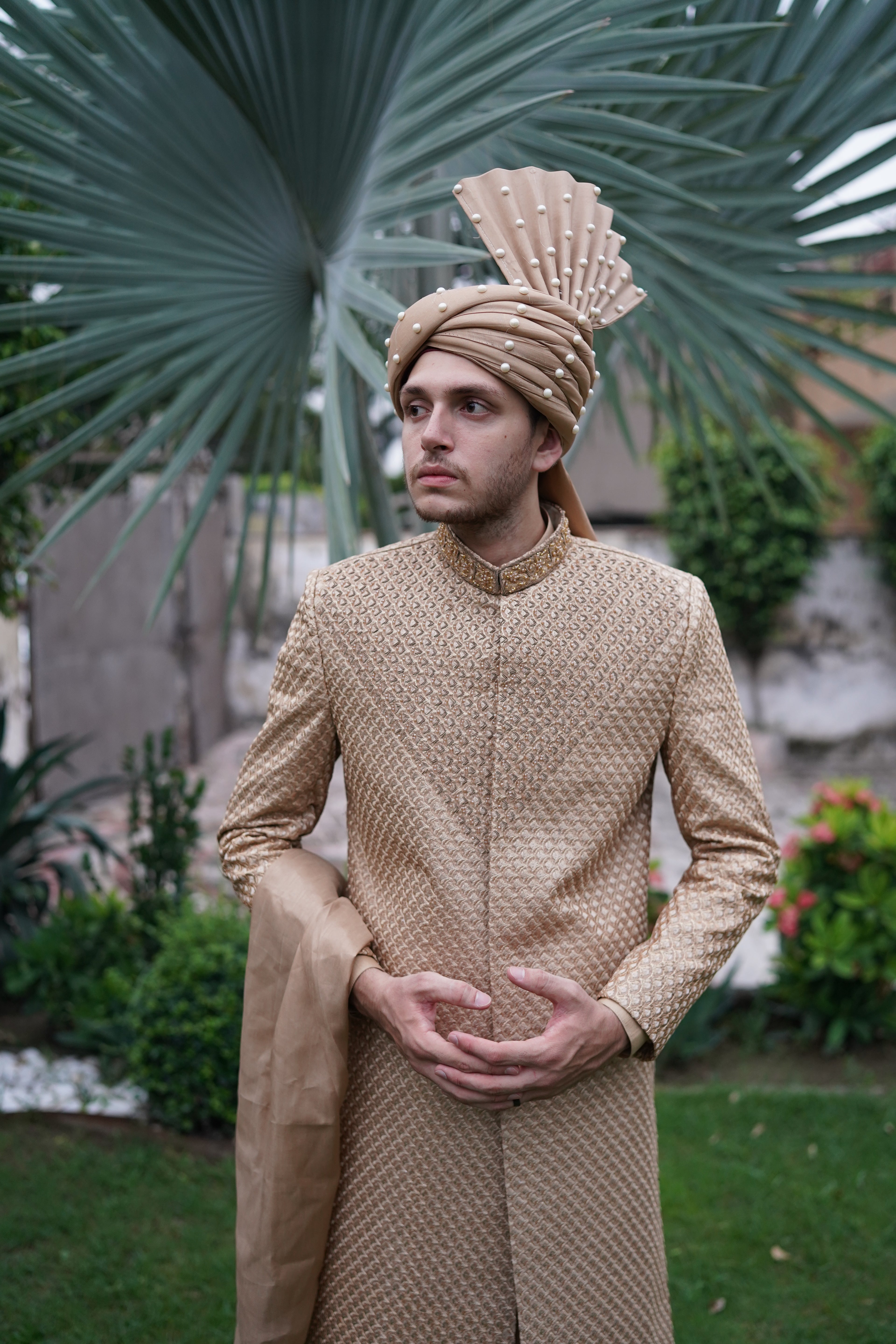 Antiuqe Gold Sherwani. Code S110