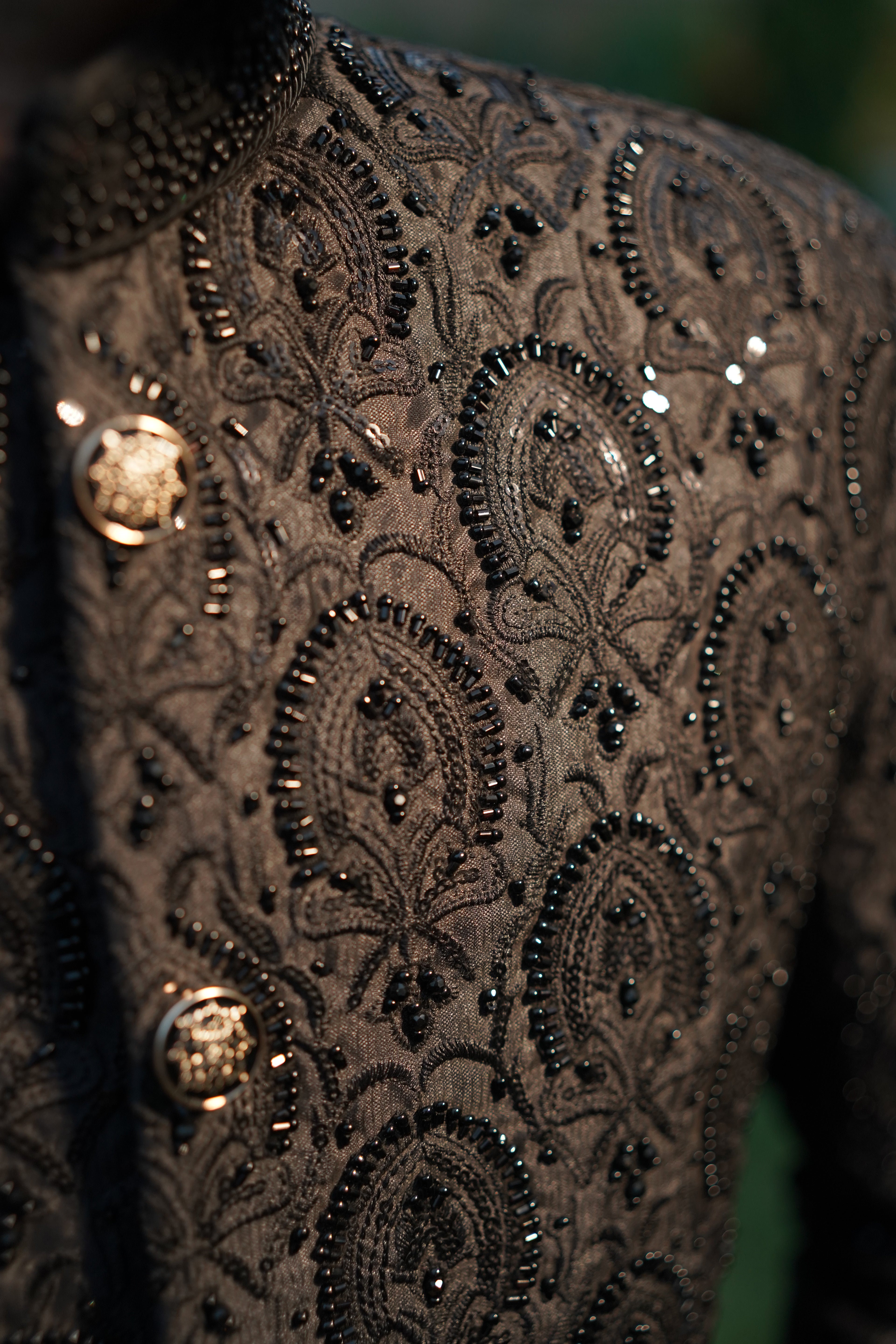 Luxury black sherwani code S102