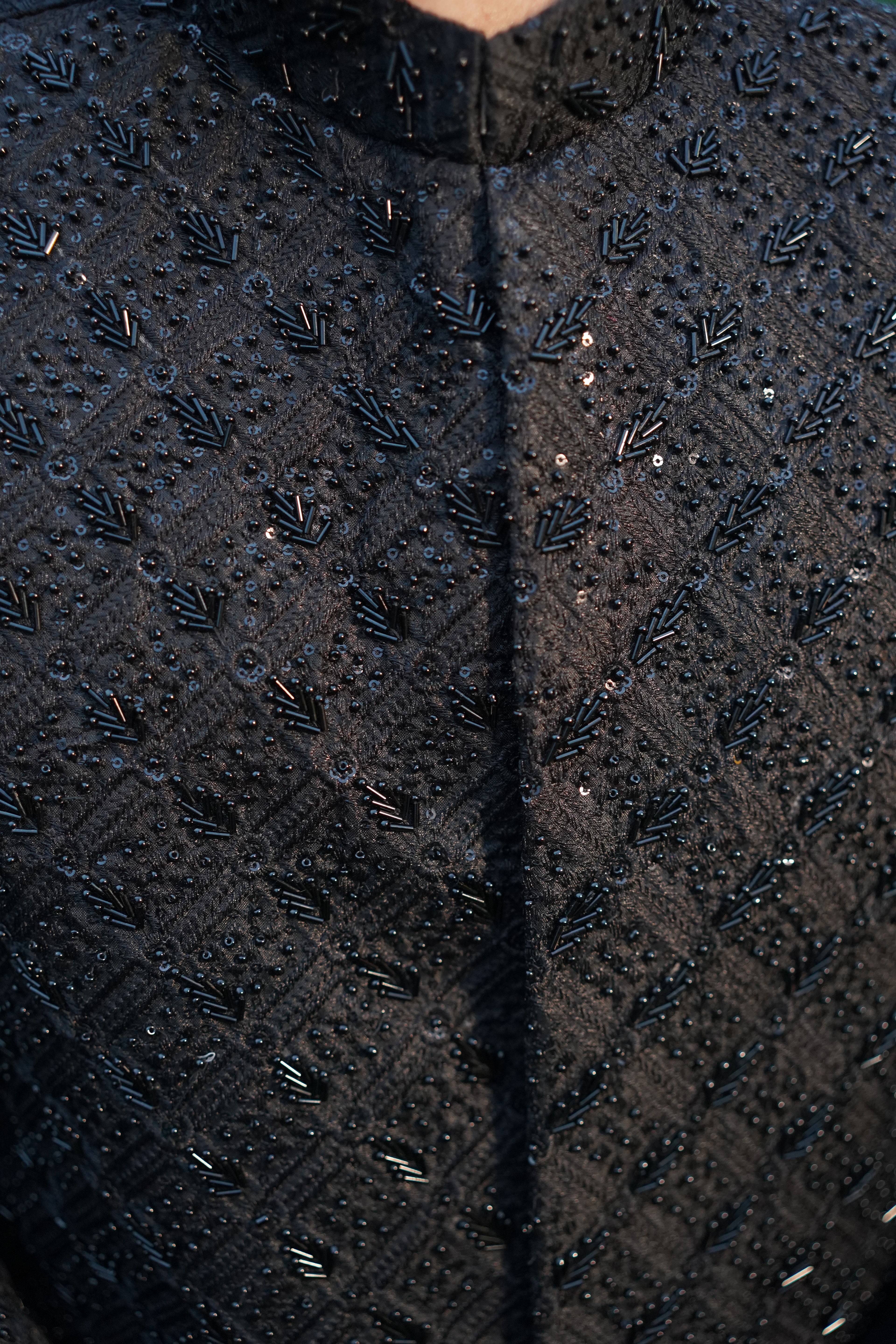 Luxury black sherwani code S103