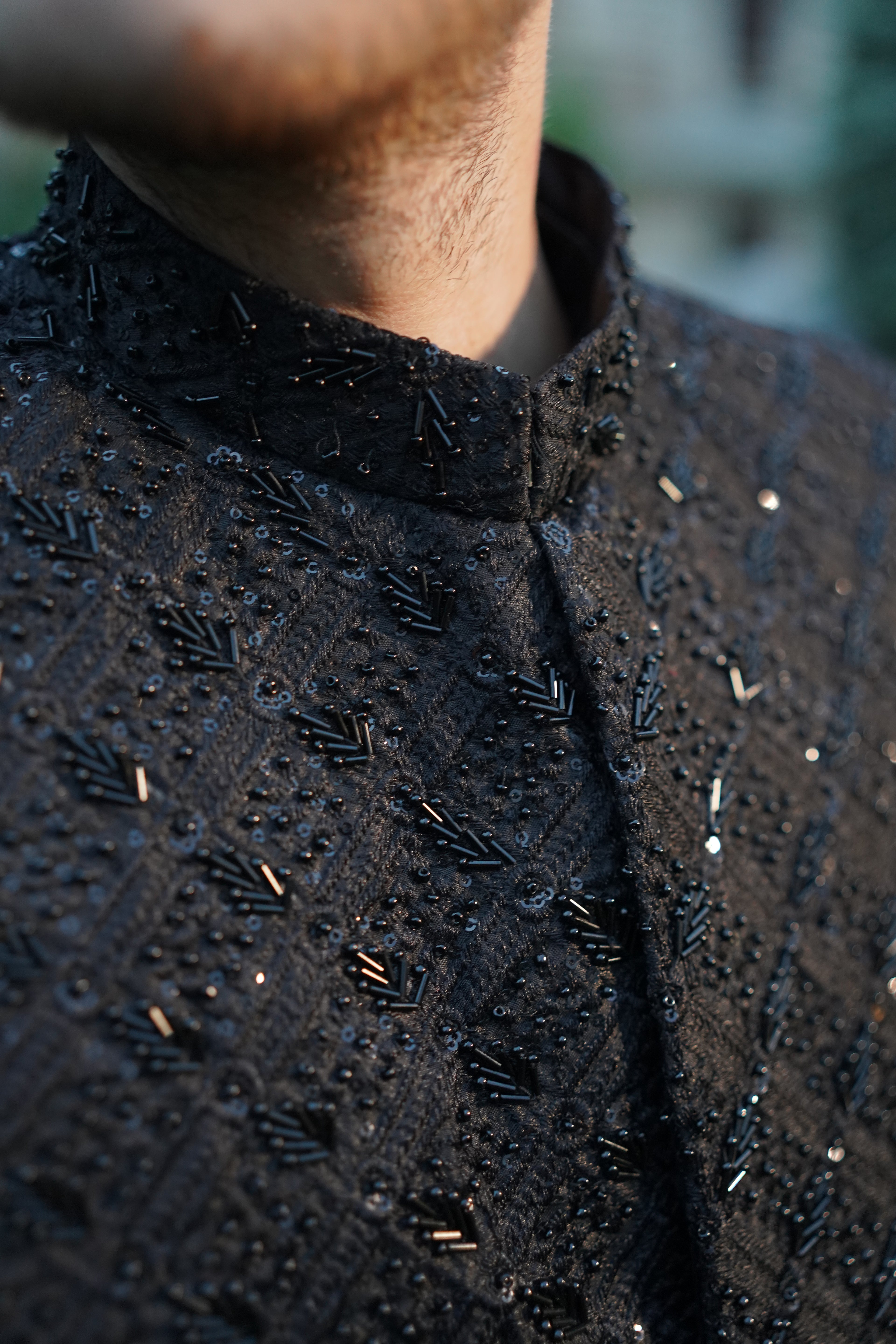 Luxury black sherwani code S103